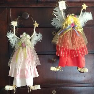 Vintage whimsical angels quirky folk art OOAK